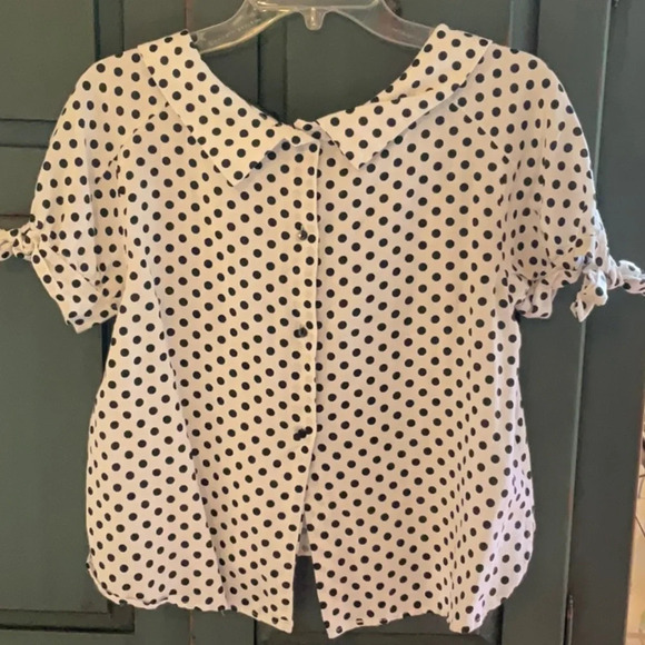 👙 Zara Basics Cute Polka Dot Crop Top Size M👙 - Picture 2 of 8